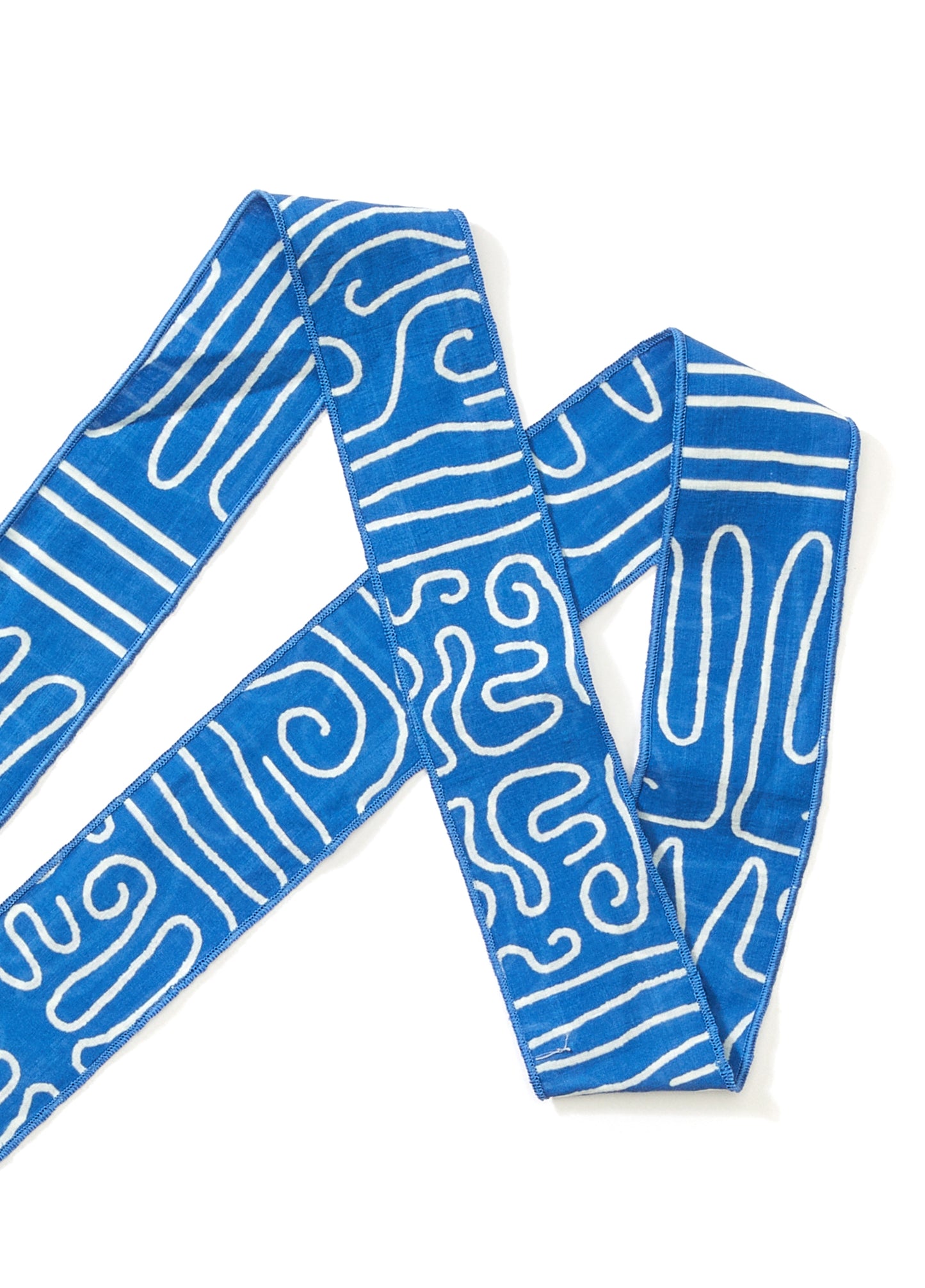 Mavi Abstract Print İnce Fular