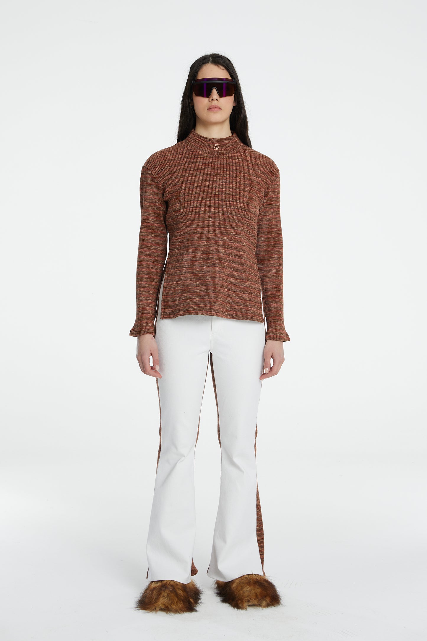 Denim Knit Flare Sweatpants - Tenko