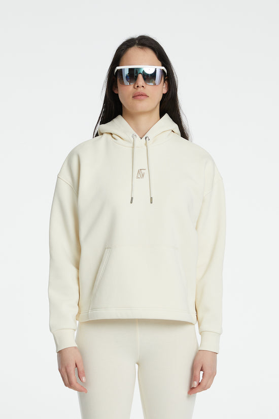 Oversize Kapüşonlu Sweatshirt - Krem