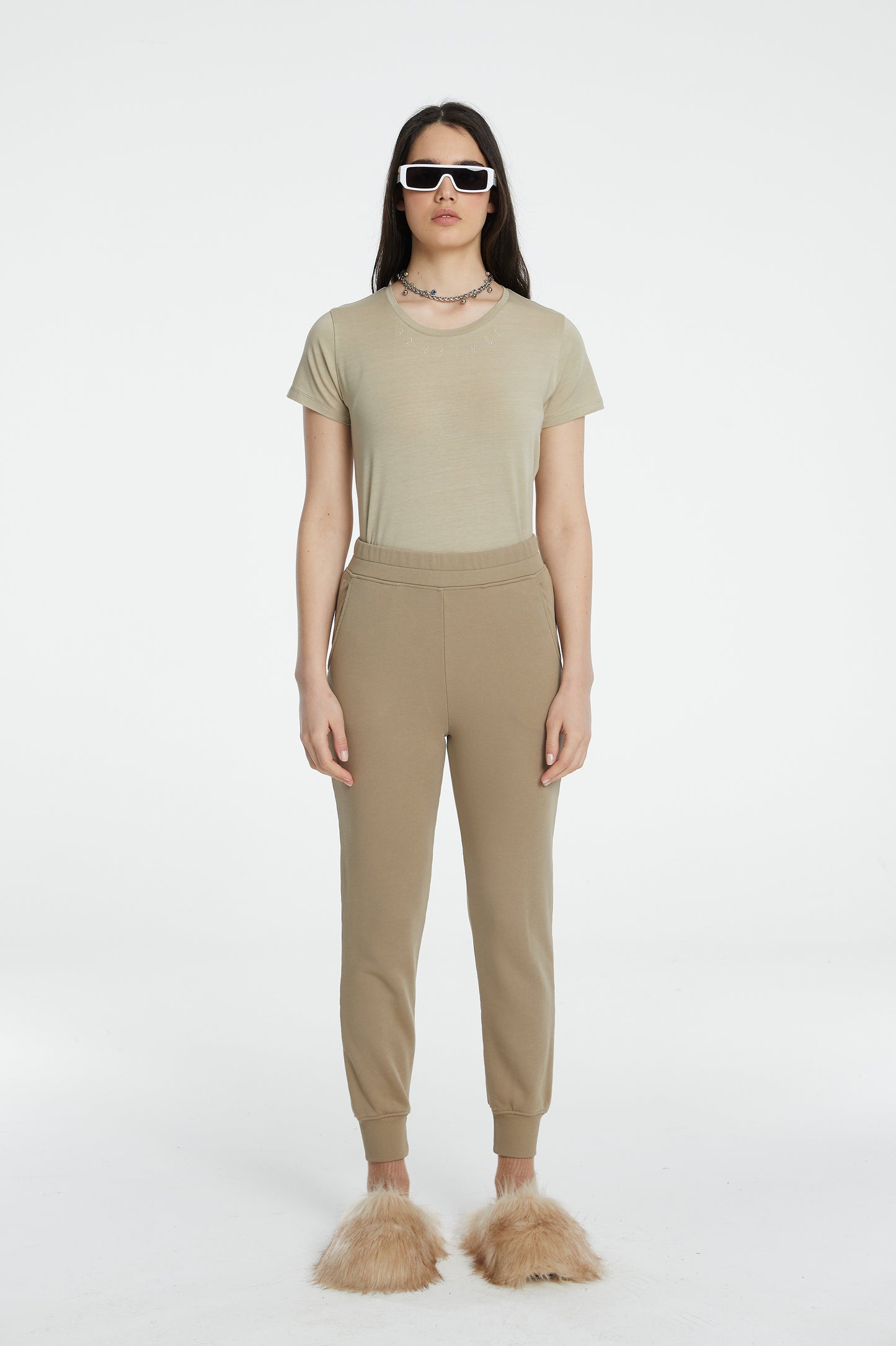 Cotton Tube Sweatpants - True Beige