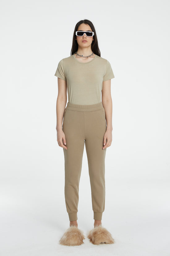 Cotton Tube Sweatpants - True Beige