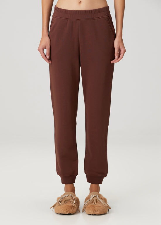 Cotton Tube Sweatpants - Brown Stone