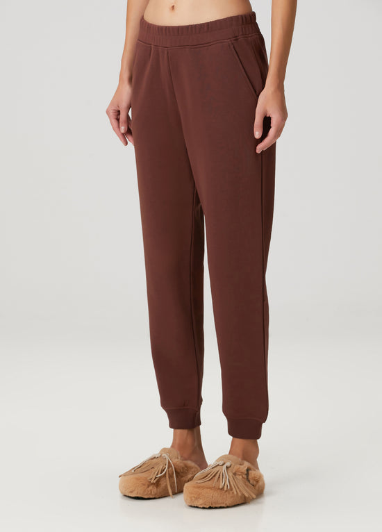 Cotton Tube Sweatpants - Brown Stone