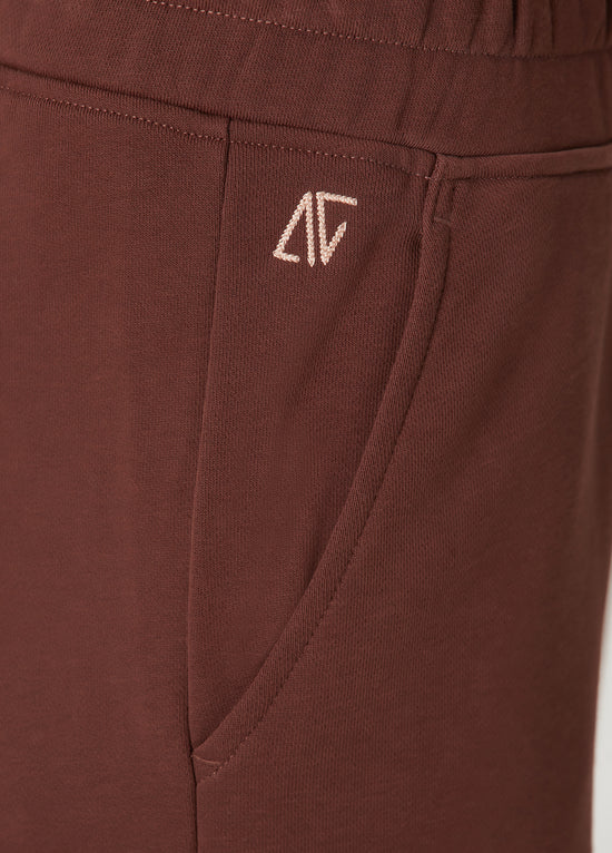 Cotton Tube Sweatpants - Brown Stone