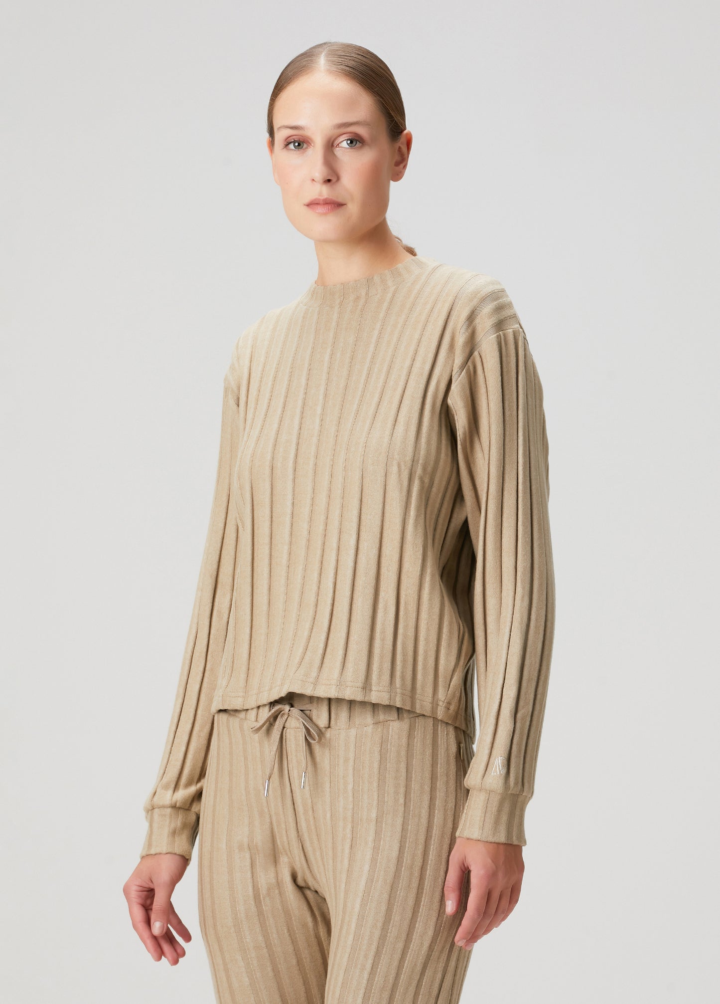 Stripe Crewneck Sweatshirt - True Beige
