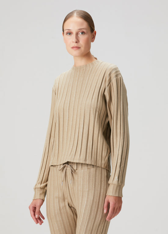 Stripe Crewneck Sweatshirt - True Beige