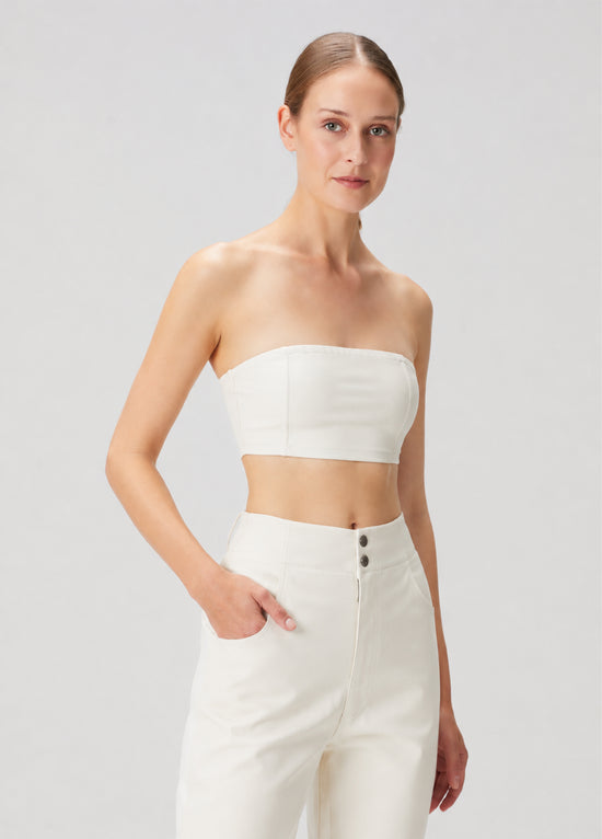 Vegan Leather Bralette - Eggshell