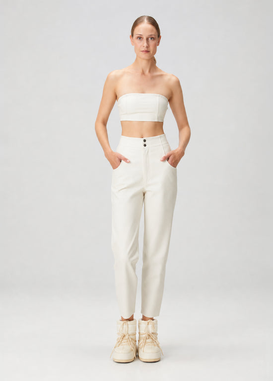 Vegan Leather Bralette - Eggshell