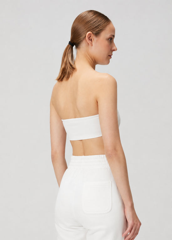 Vegan Deri Bralet - Beyaz