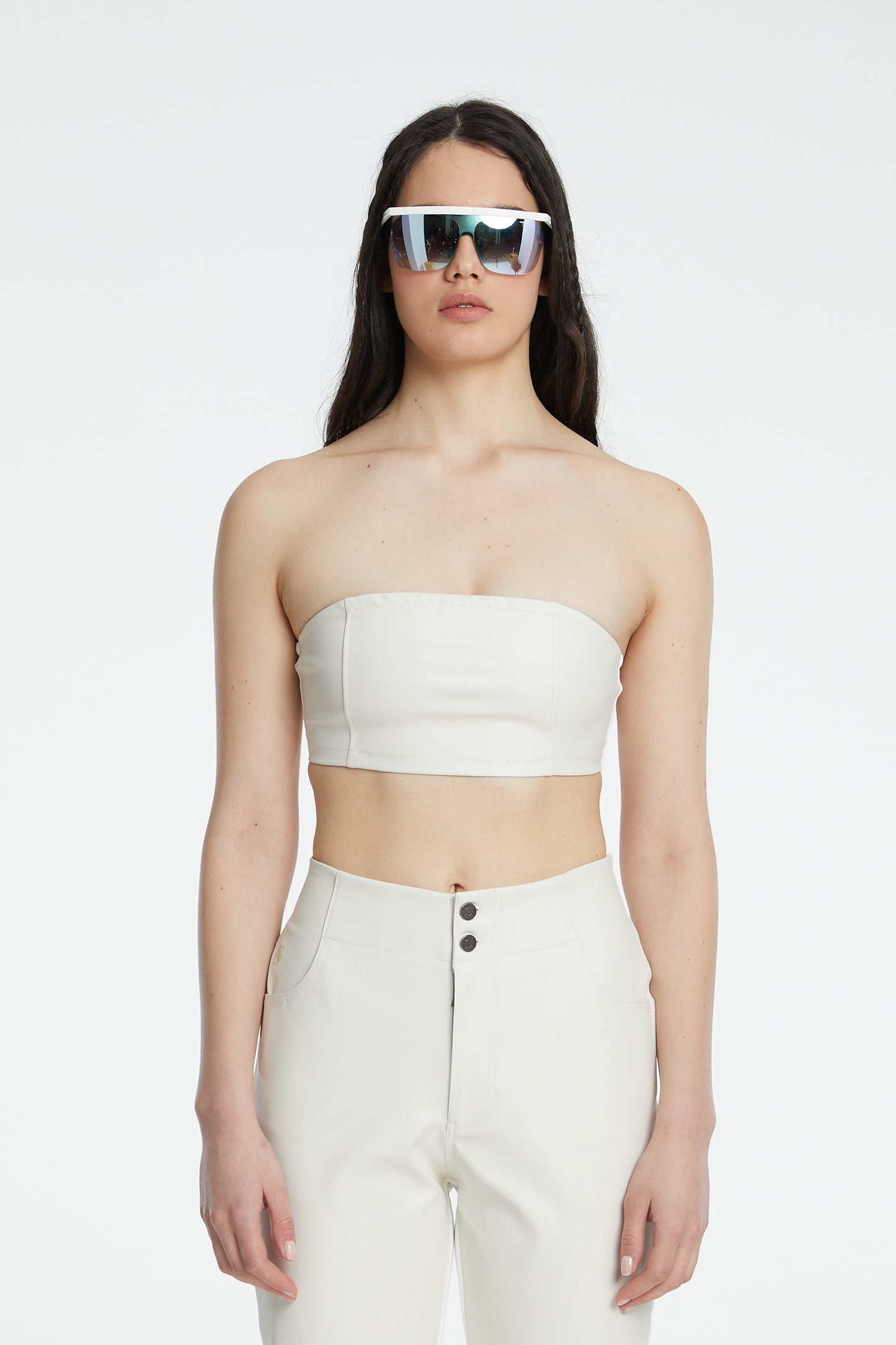 Vegan Leather Bralette - Eggshell