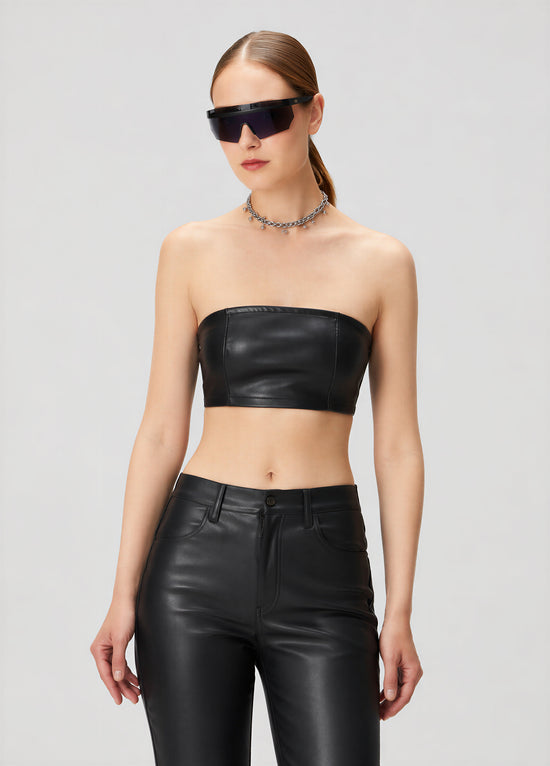 Vegan Deri Bralet - Siyah