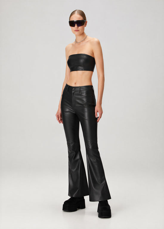 Vegan Deri Bralet - Siyah