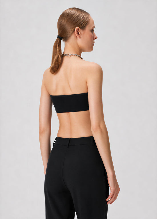 Vegan Deri Bralet - Siyah