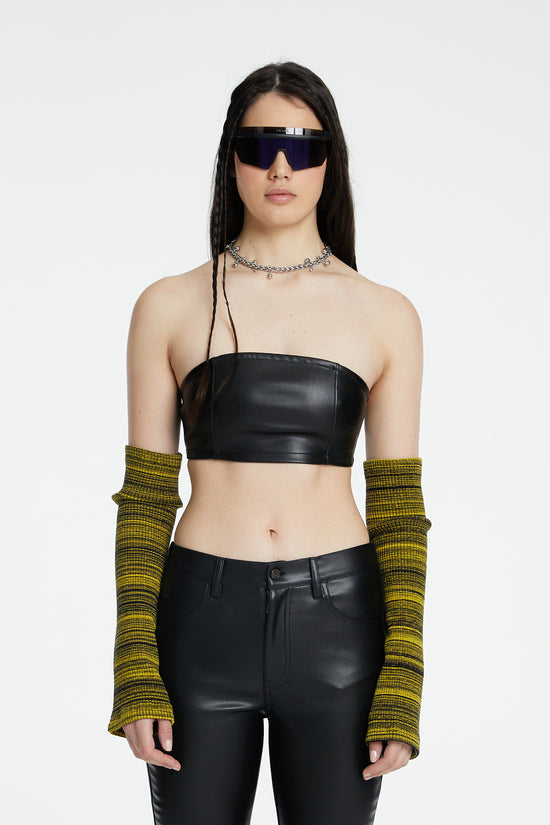 Vegan Leather Bralette - Black