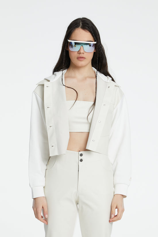 Vegan Leather Jacket - Eggshell