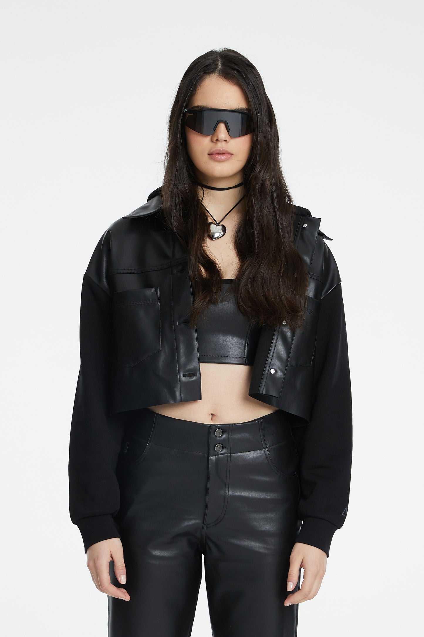 Vegan Leather Jacket - Black