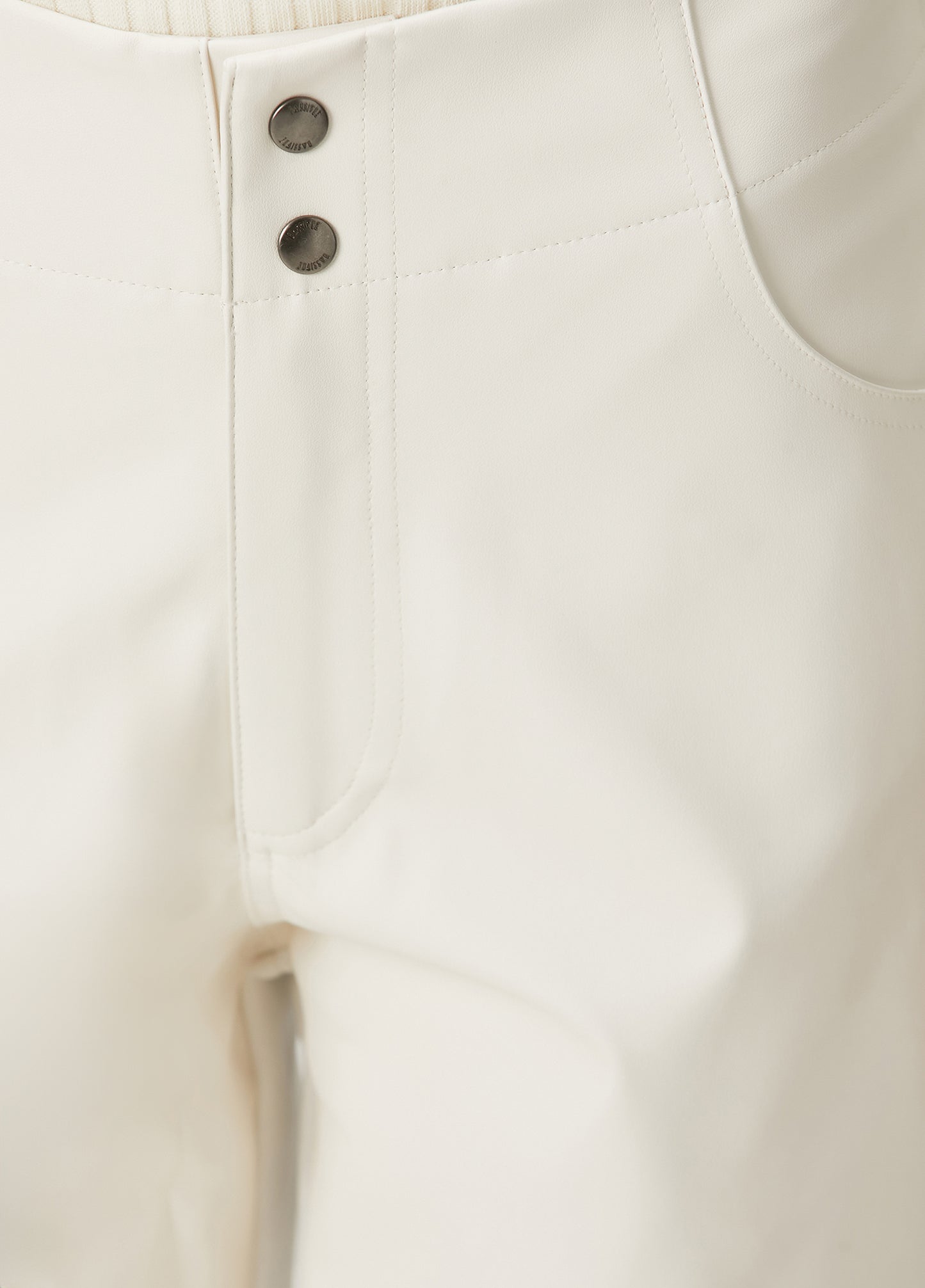 Vegan Leather Boyfriend Sweatpant - Eggshell