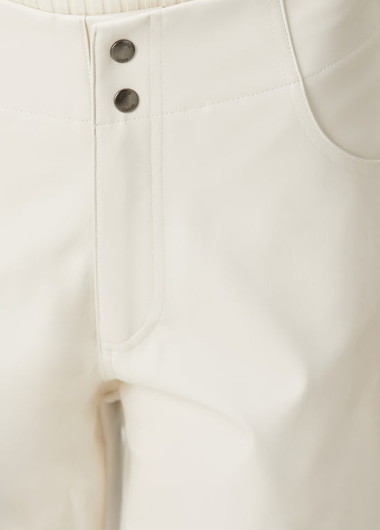 Vegan Leather Boyfriend Sweatpant - Eggshell