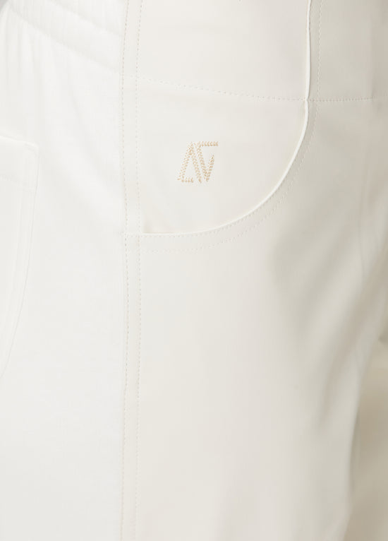 Vegan Leather Boyfriend Sweatpant - Eggshell