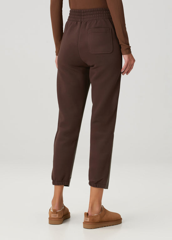 Vegan Leather Boyfriend Sweatpant - Chocolate