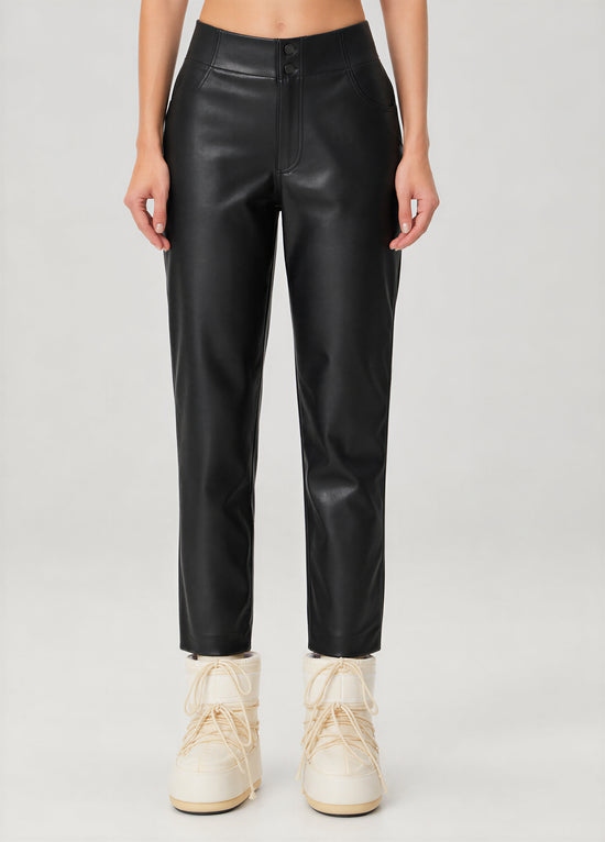 Vegan Deri Boyfriend Pantolon - Siyah