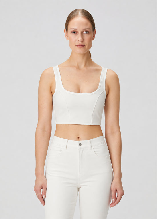 Vegan Leather Tank Top - Eggshell