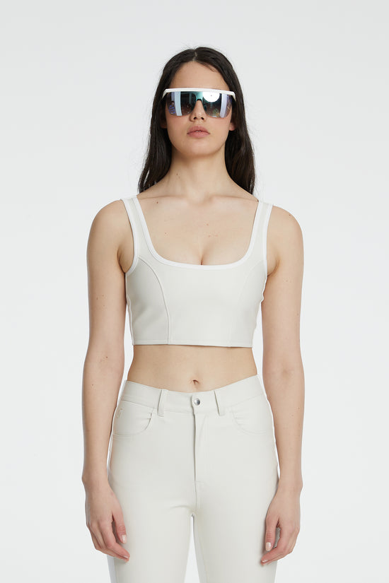 Vegan Leather Tank Top - Eggshell