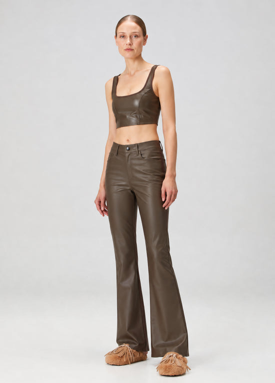  Vegan Leather Tank Top - Chocolate
