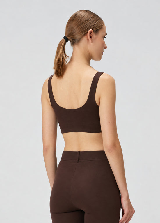  Vegan Leather Tank Top - Chocolate