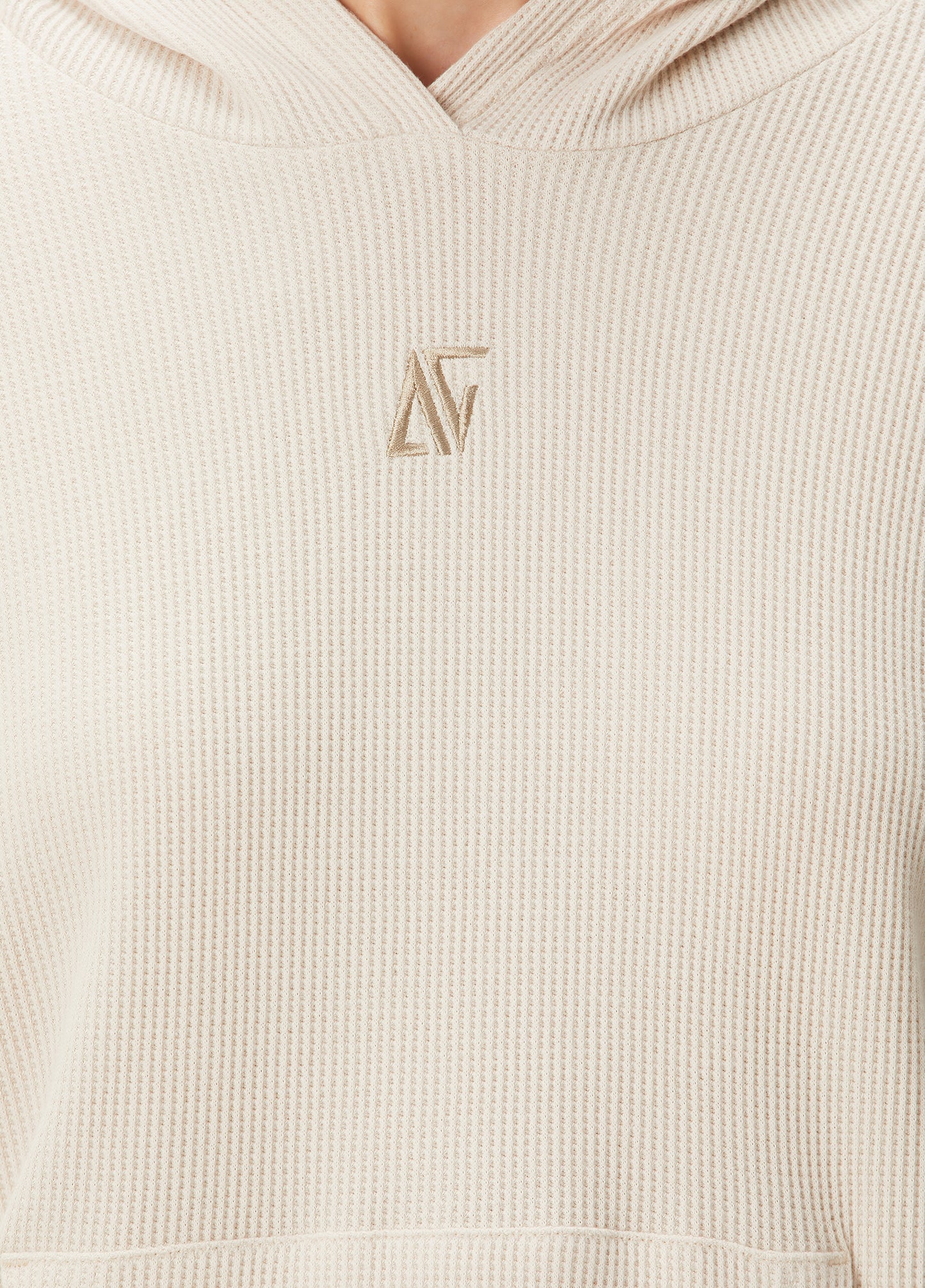 Waffle Oversize Hoodie - Warm Beige