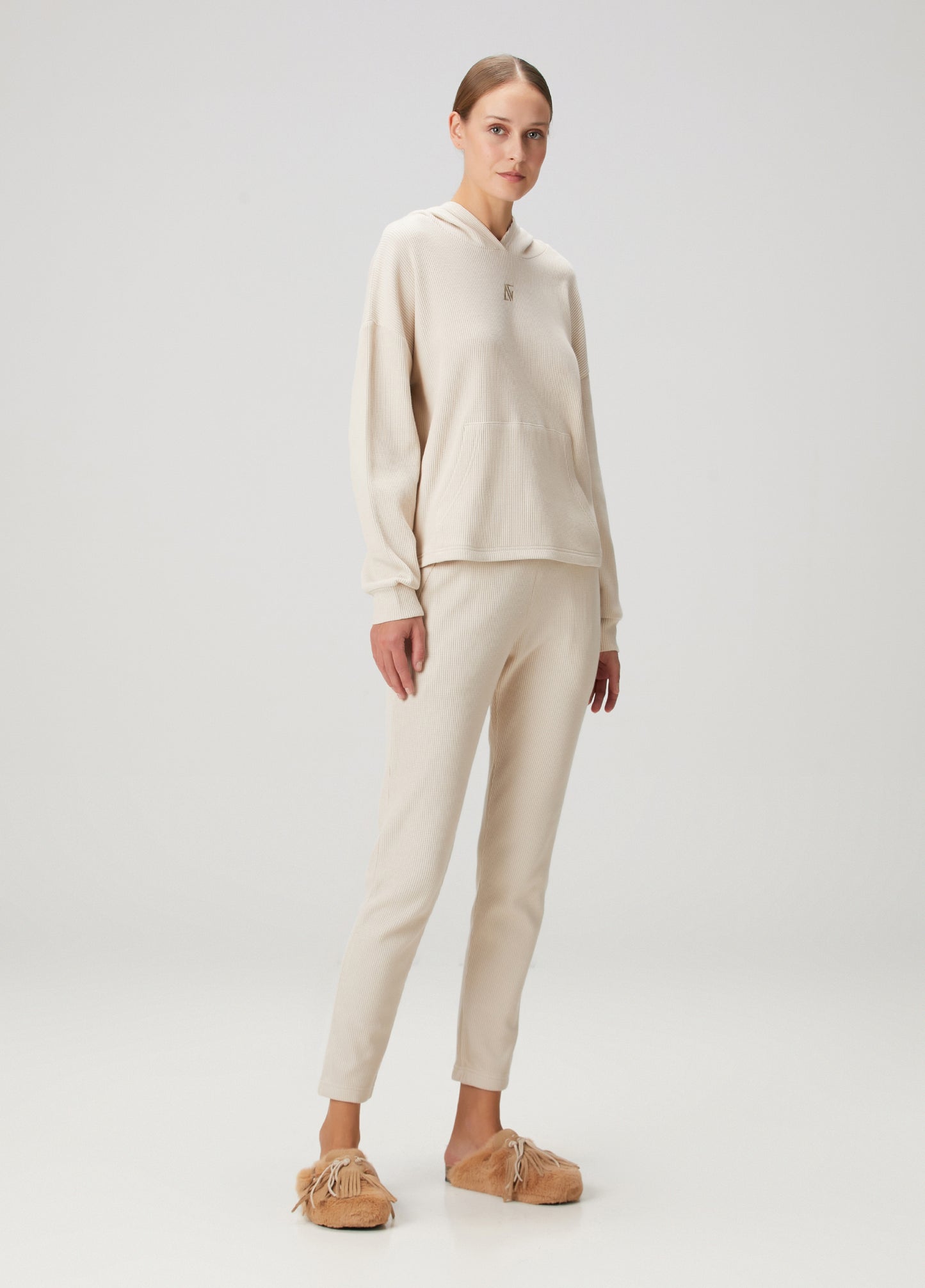 Waffle Sweatpants - Warm Beige