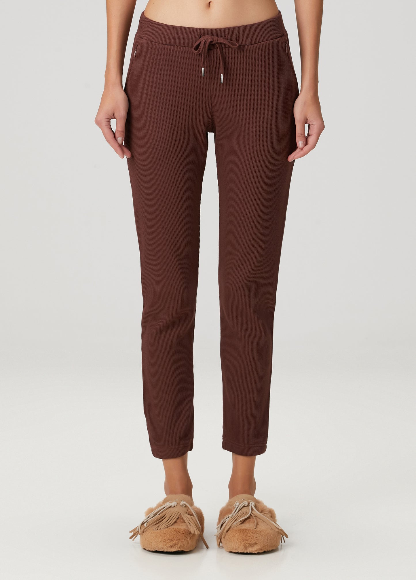 Waffle Sweatpants - Brown Stone