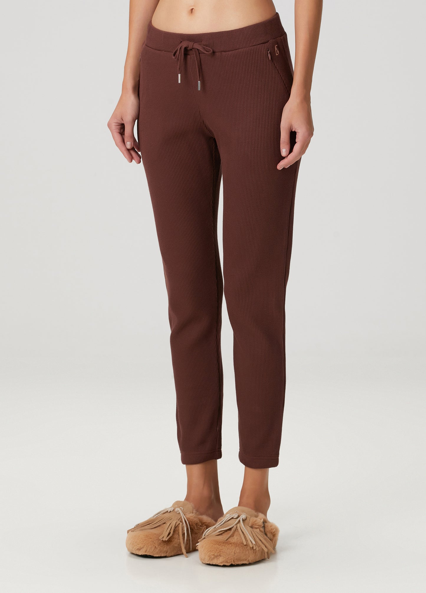 Waffle Sweatpants - Brown Stone