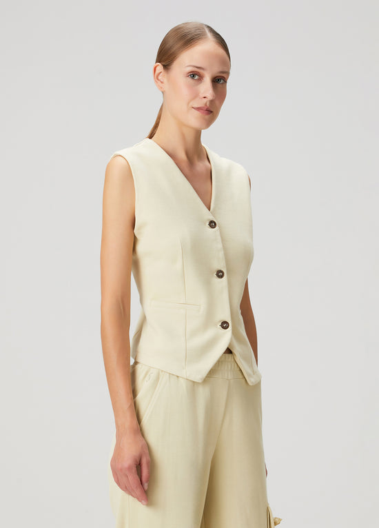 Daisy Waistcoat - Green Haze