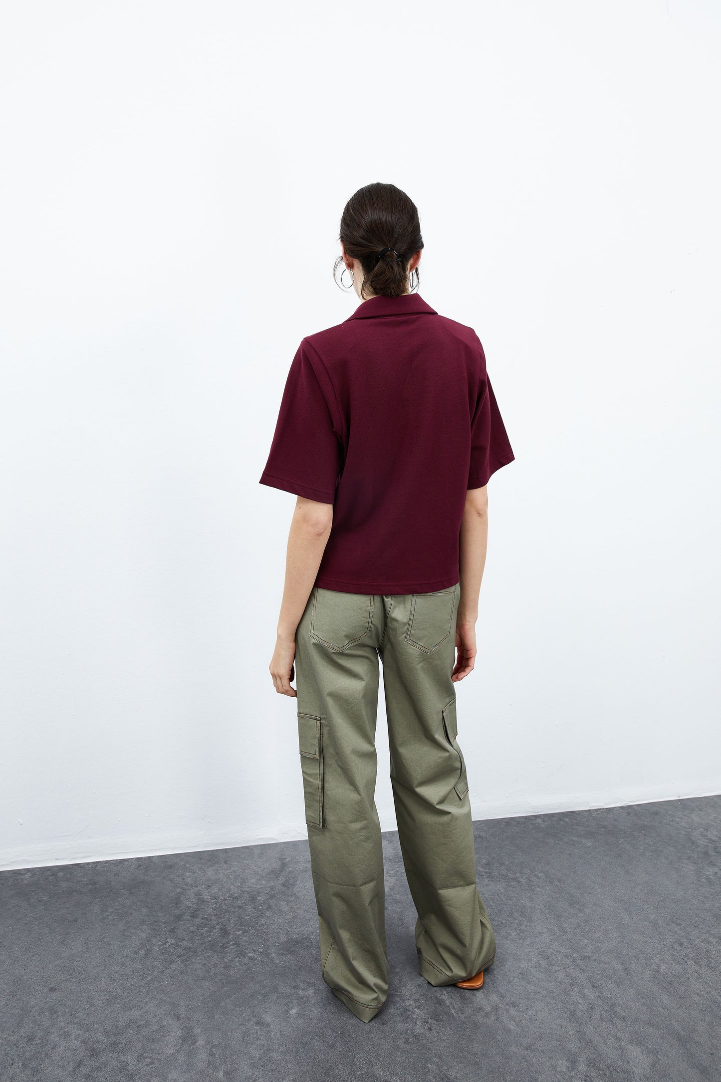Daisy Vatkalı Polo - Bordo