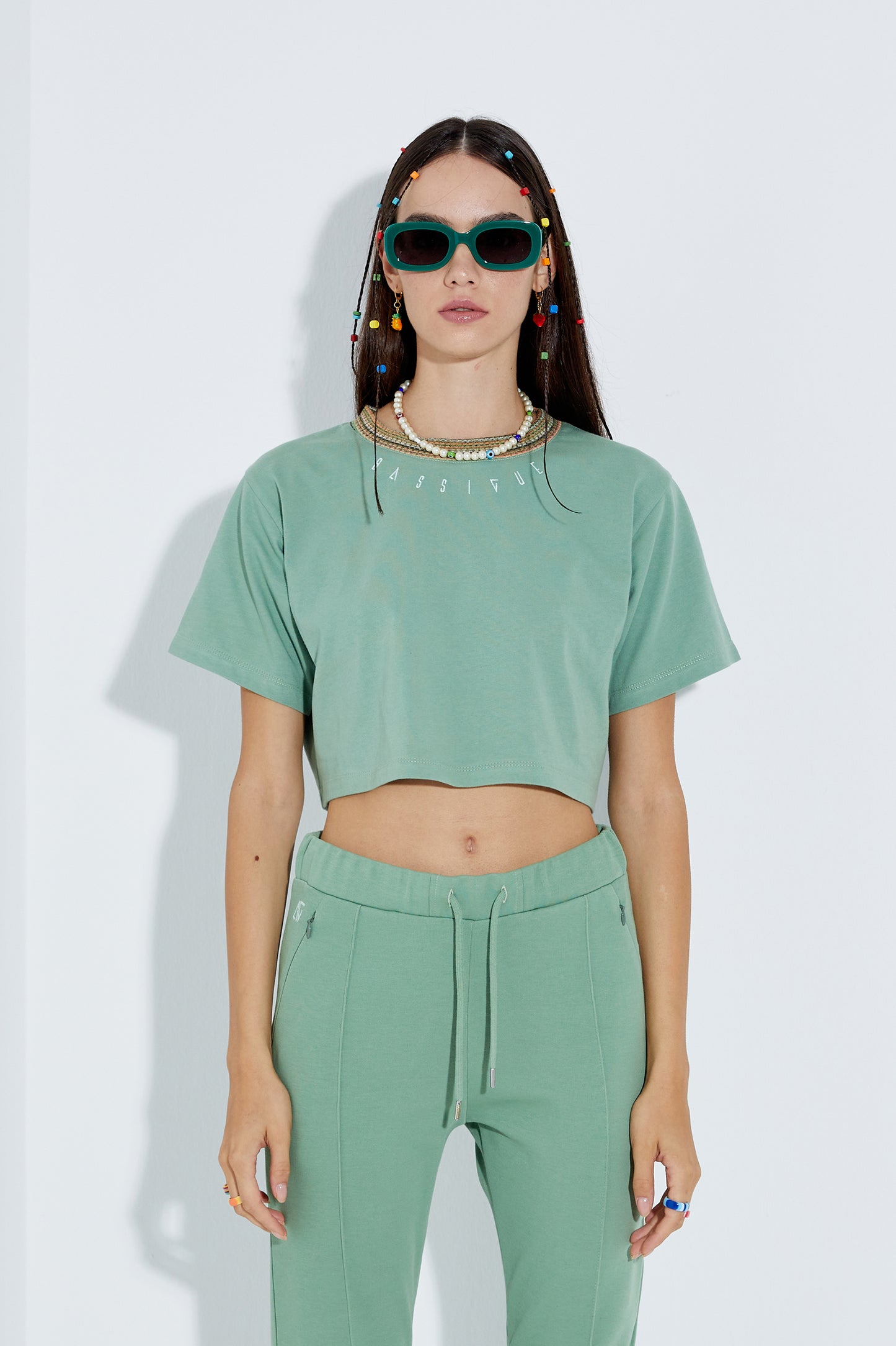High Density Crop T-Shirt - Jade