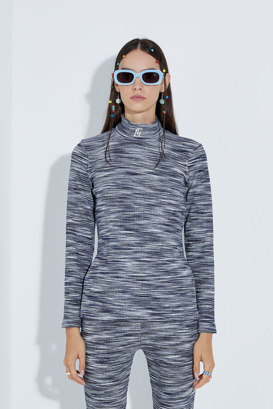 Knit Long Top- Blueberry