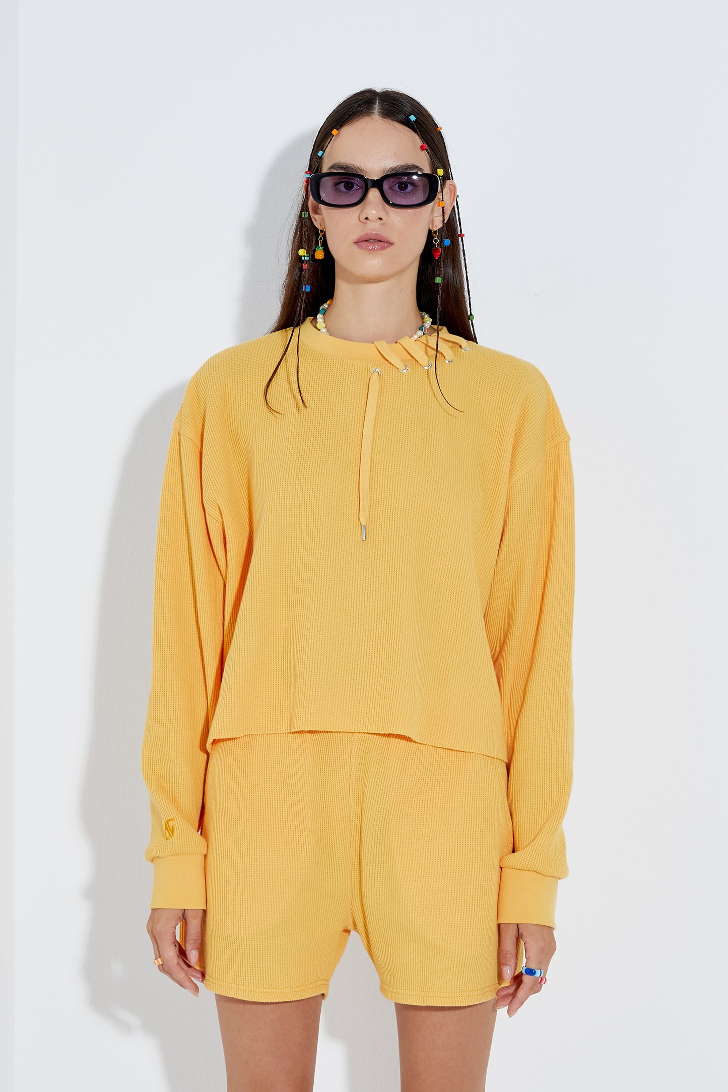 Waffle Sweatshirt - Sarı