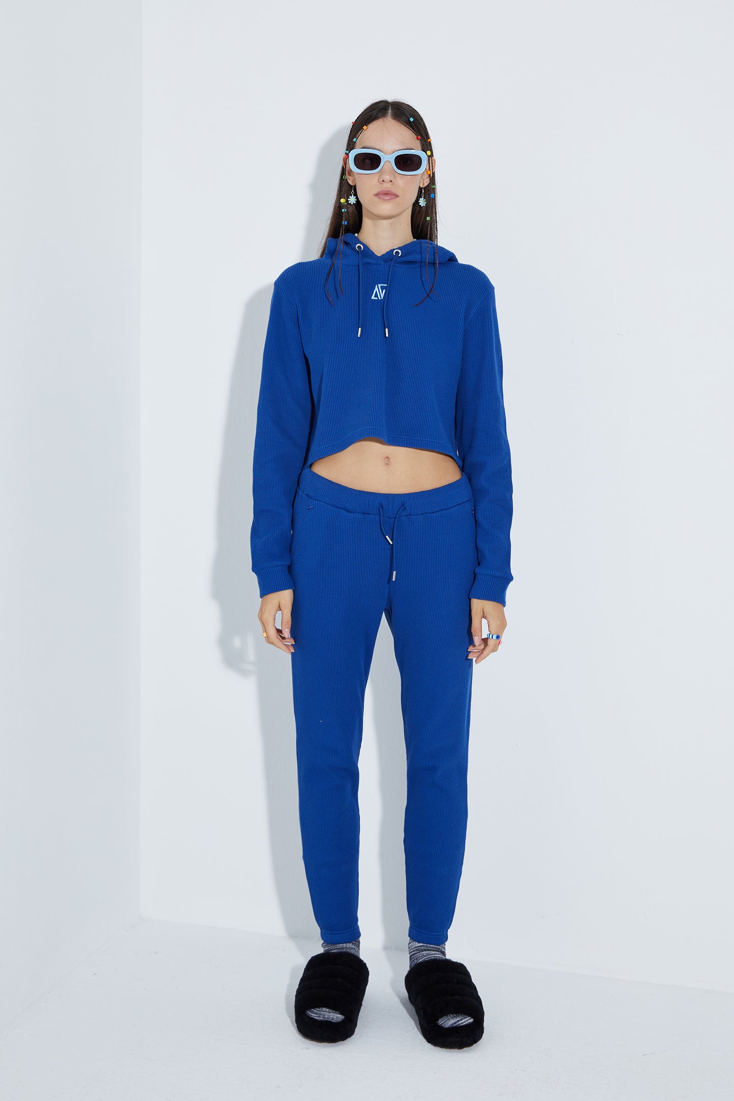 Waffle Sweatpants - Lazuli Blue