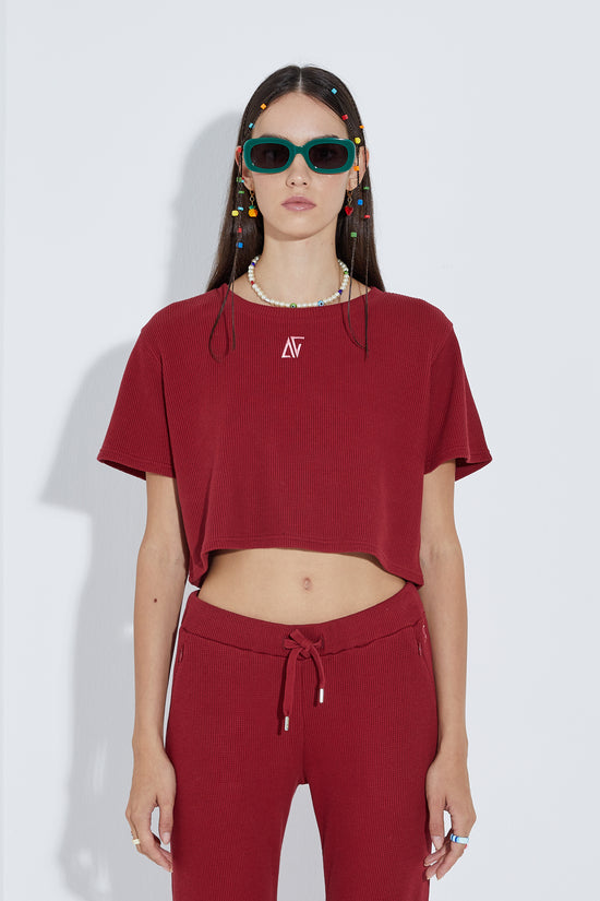 Waffle T-Shirt - Wine