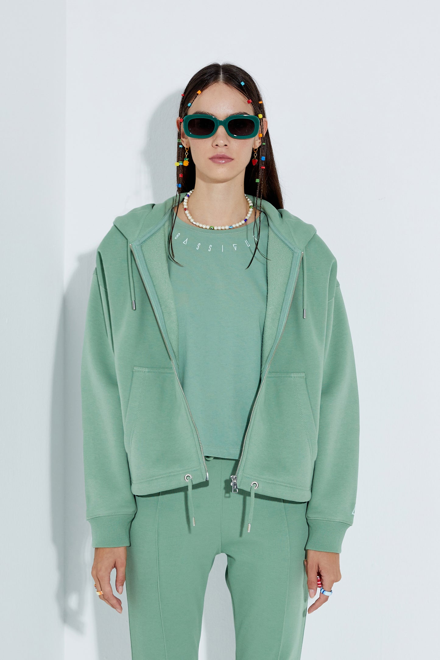 Dyna Zipper Hoodie - Jade