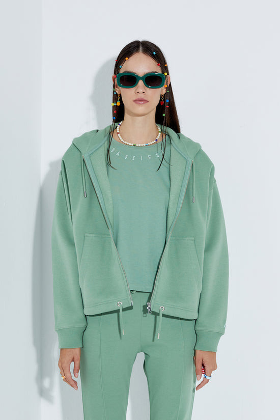 Dyna Zipper Hoodie - Jade