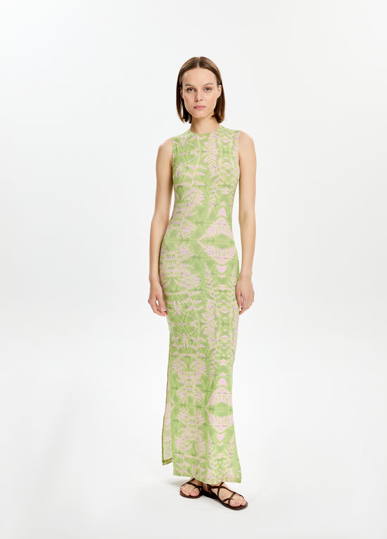 Printed Jersey Maxi Dress