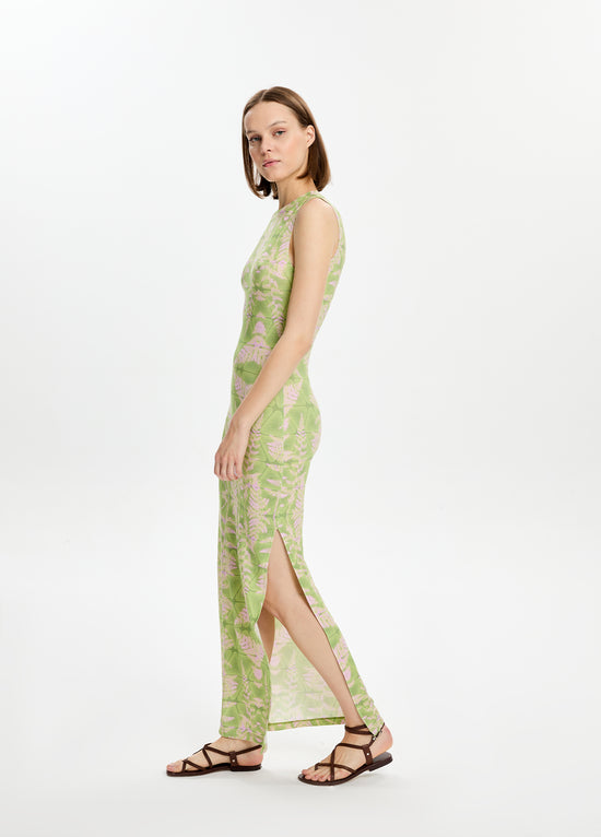 Printed Jersey Maxi Dress