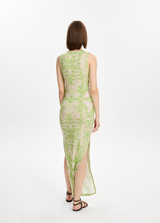 Printed Jersey Maxi Dress
