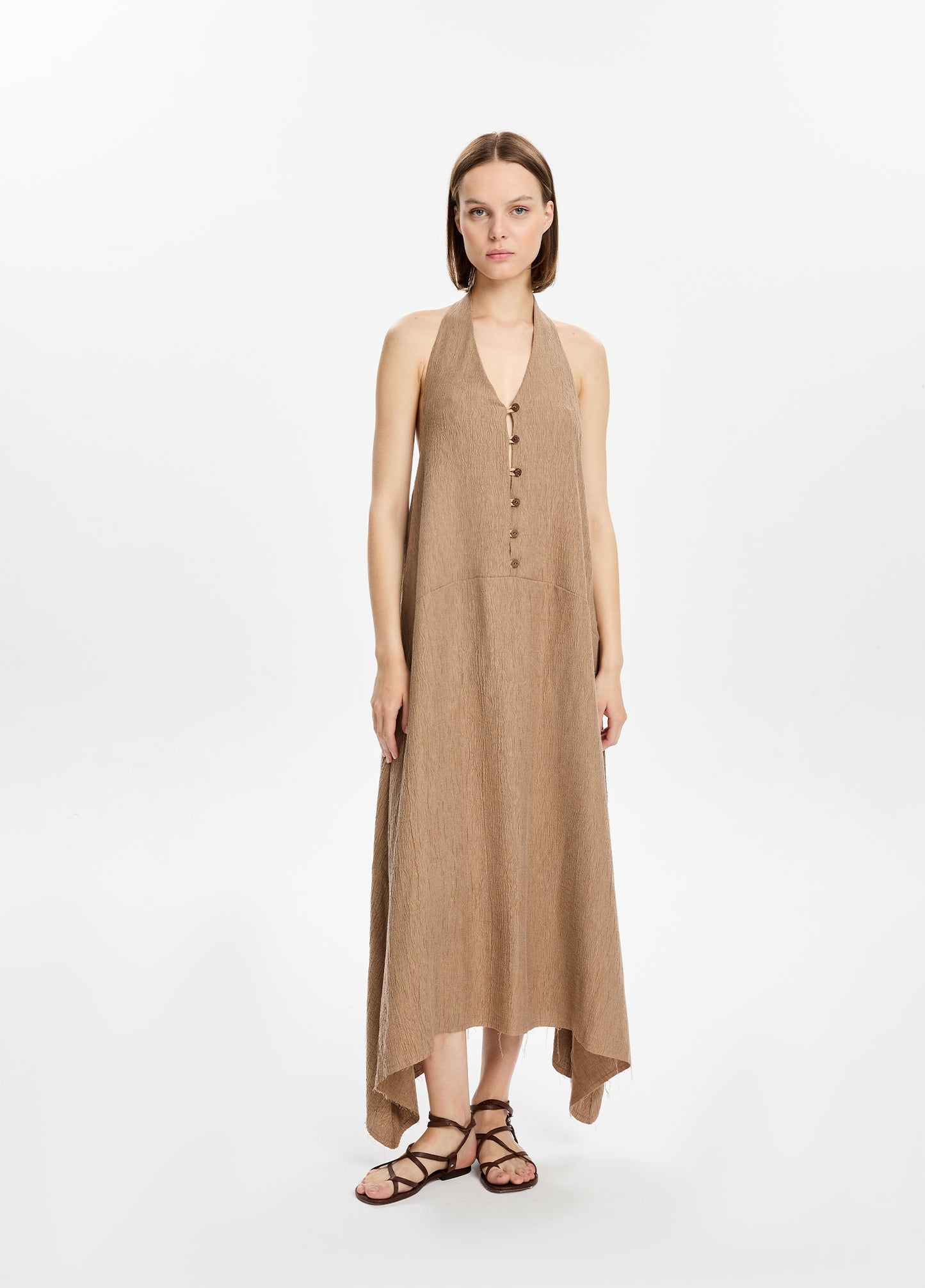 Textured Maxi Button Down Dress