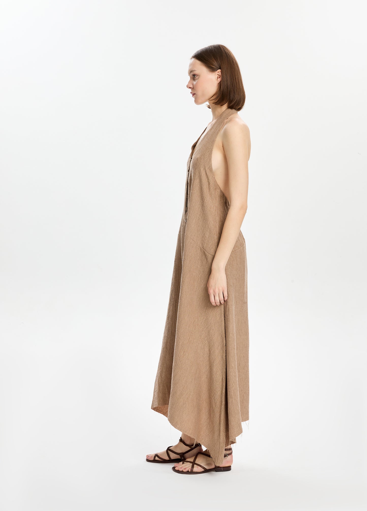 Textured Maxi Button Down Dress