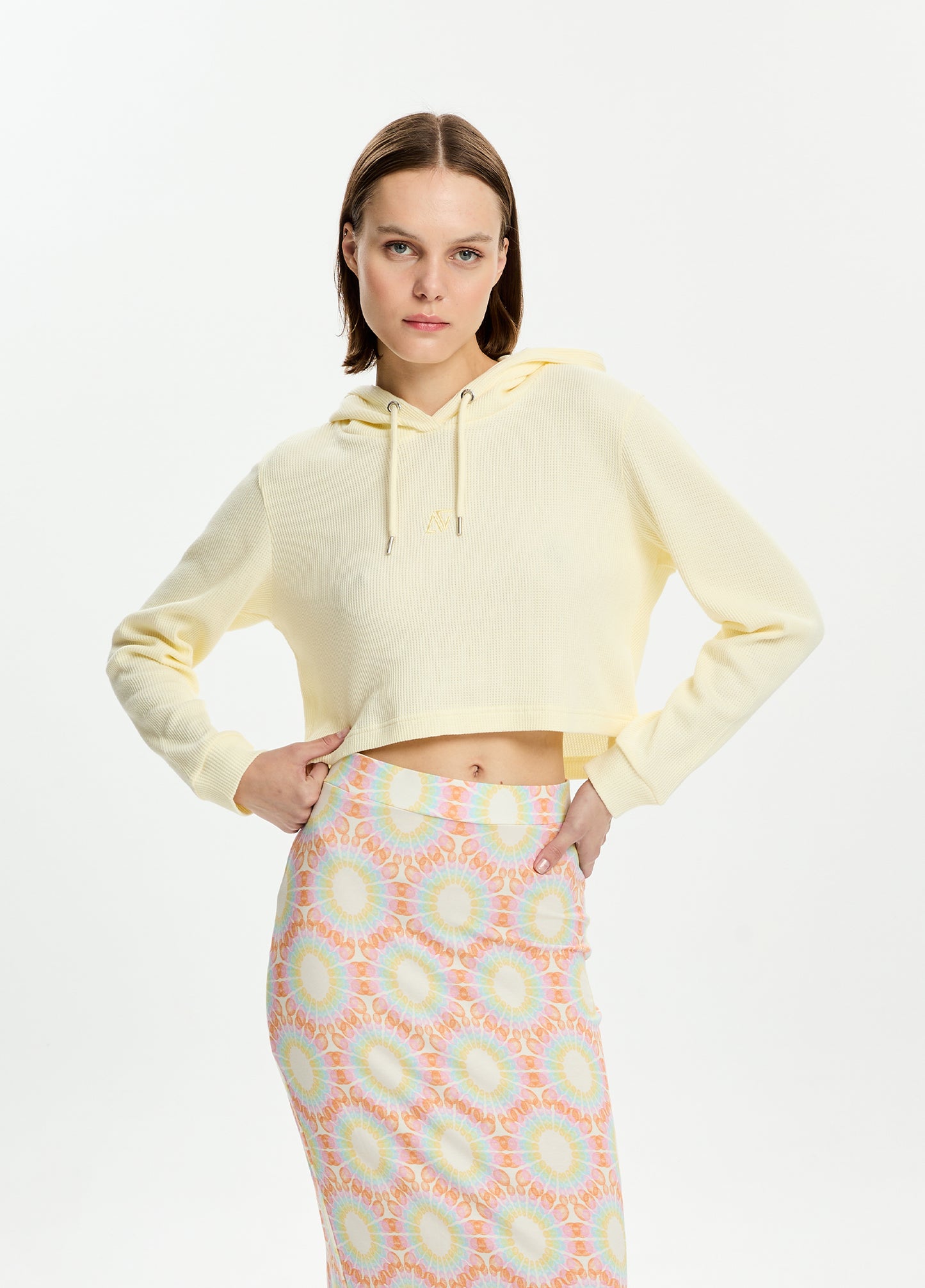 Waffle Crop Hoodie