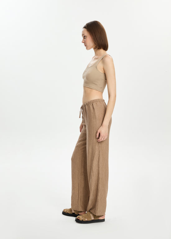 Textured Straight Leg Pants