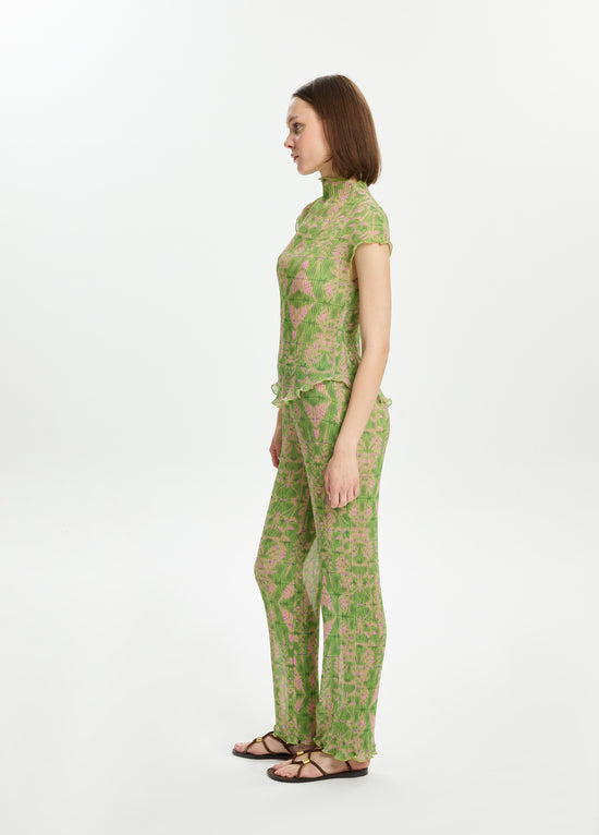 Pleated Printed Pants